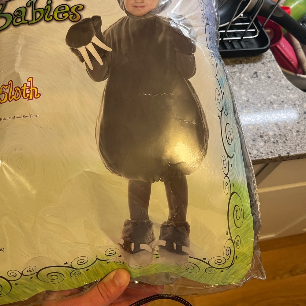 Grey toddler sloth costume